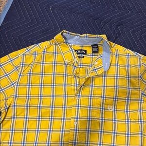 Chaps Yellow and Blue Casual Button Down Shirt